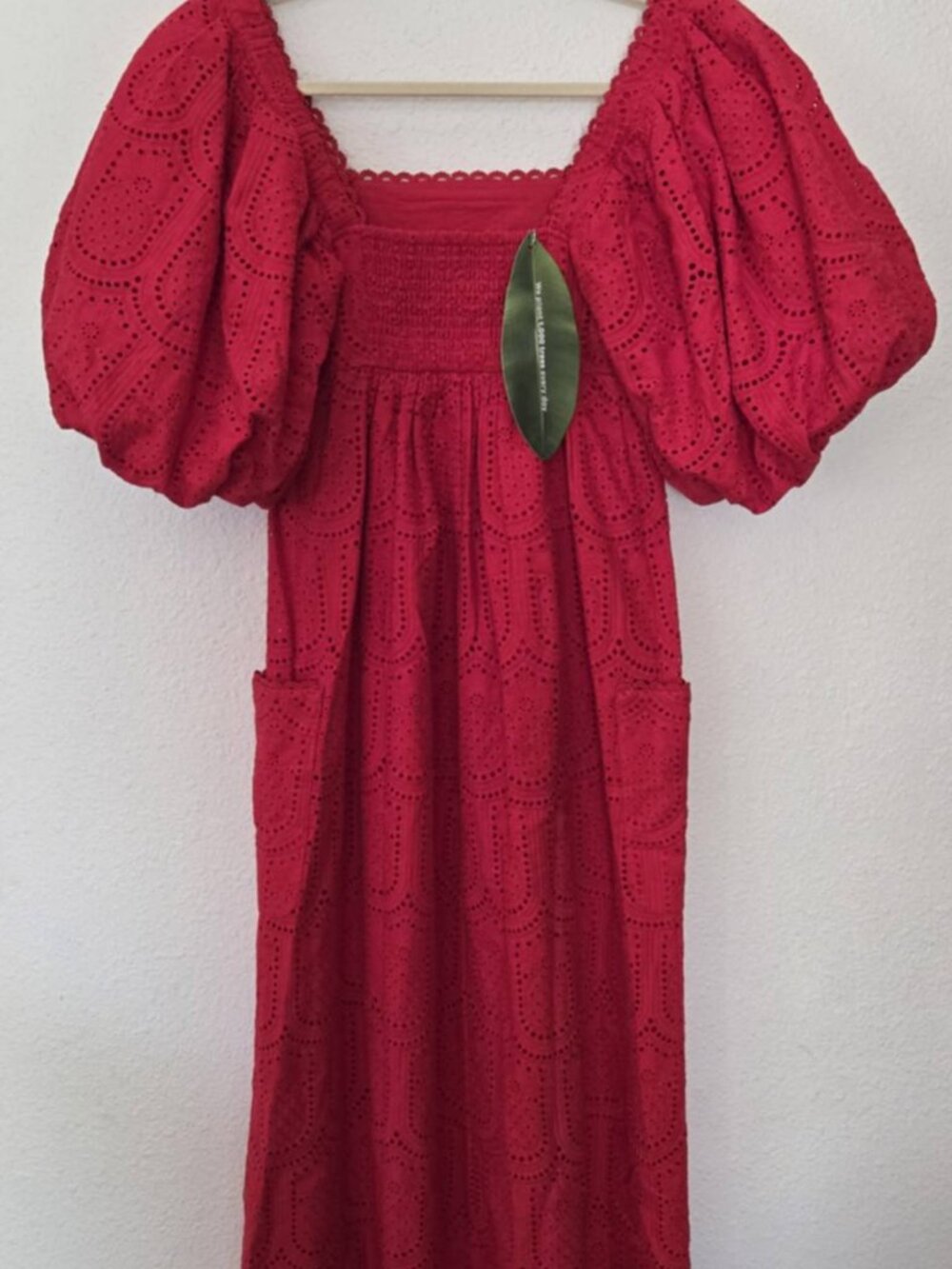Amazing FARM Rio Red Pineapple Eyelet Maxi Dress in sz XS NWT - Picture 11 of 11